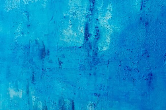 静かな青い世界へ誘うインテリアアート（Deep water #5300）アクリル水彩画　木製パネル　原画 3枚目の画像