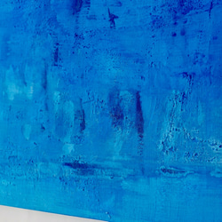 静かな青い世界へ誘うインテリアアート（Deep water #5300）アクリル水彩画　木製パネル　原画 4枚目の画像