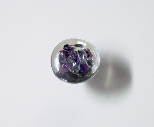 紫水晶と白水晶のマグネット　１  　　～ 送料無料 ～ 2枚目の画像