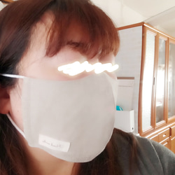 大人サイズ　裏綿麻素材の立体夏マスク☆ 3枚目の画像