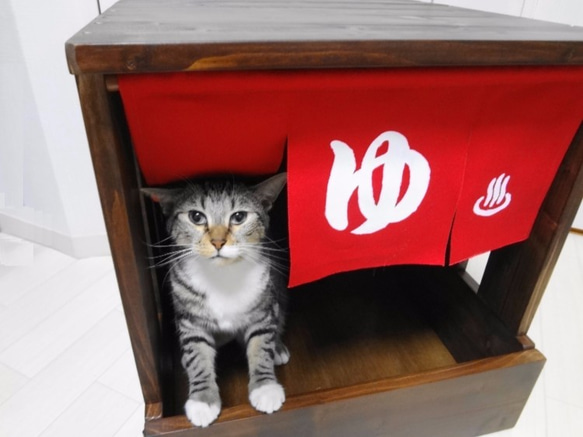 新・まるで温泉！猫ハウス　猫トイレカバー 5枚目の画像