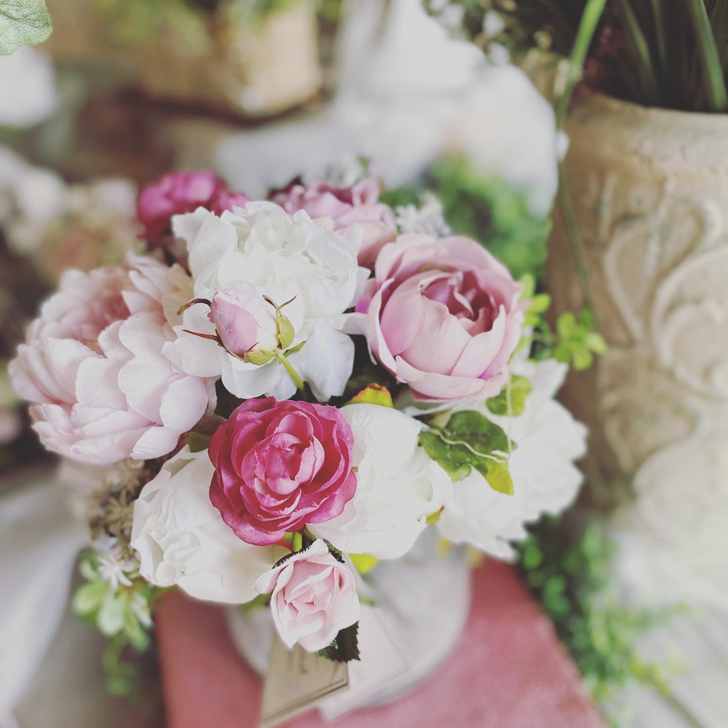 光触媒（空気浄化）アーティフィシャルフラワー【水に生けてあるようなアレンジ】ピオニー