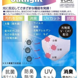 【送料無料】抗菌+消臭+UVｶｯﾄ＋汚れ分解マスク【普通サイズ】❁カメリアプリント入❁快適な綿100％ 6枚目の画像