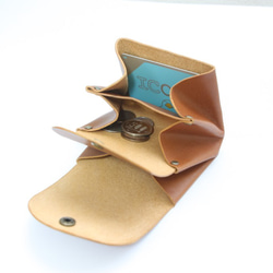 ちょっとしたお出かけに便利なコロコロ財布♪栃木レザー日本製 アコーディオン 2枚目の画像