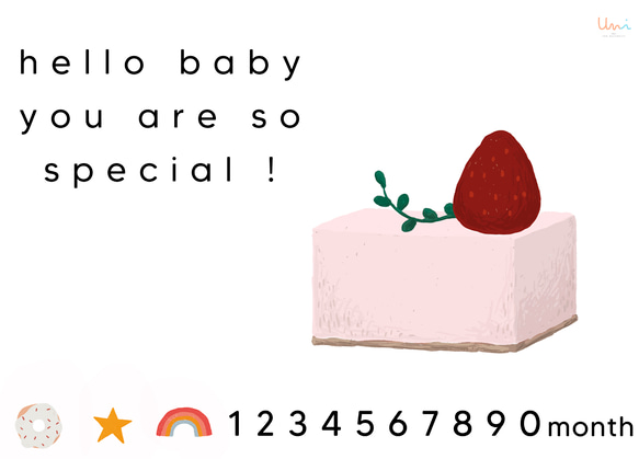 【No.64】cake !  ☻ マタニティフォト シール 2枚目の画像