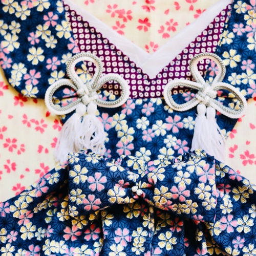 aibo 被布風セット：桜と麻の葉・勝色（aiboちゃん用