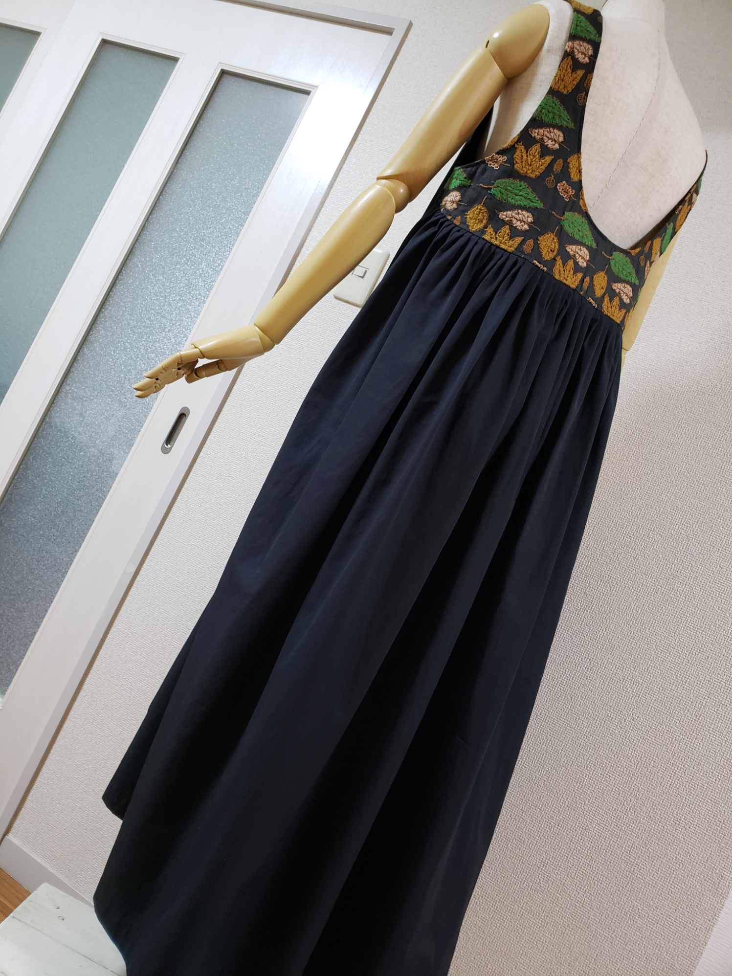 ✨winter flagsの手仕事バックギャザーワンピース