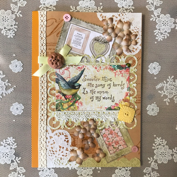 MOON コラージュノート コラージュノート（小鳥とお花） ノート atelier☆sweet-fish