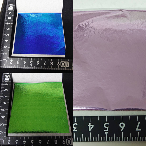 金箔 銀箔 赤箔 青箔セット金箔、銀箔、銅箔、赤箔、青箔、緑箔、紫箔