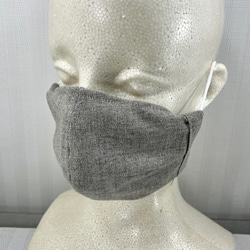 不織布マスク　を見せない　春色　二重マスク式　立体型　マスクカバー　♡　綿麻 / ペールブラウン　無地　♡ 3枚目の画像