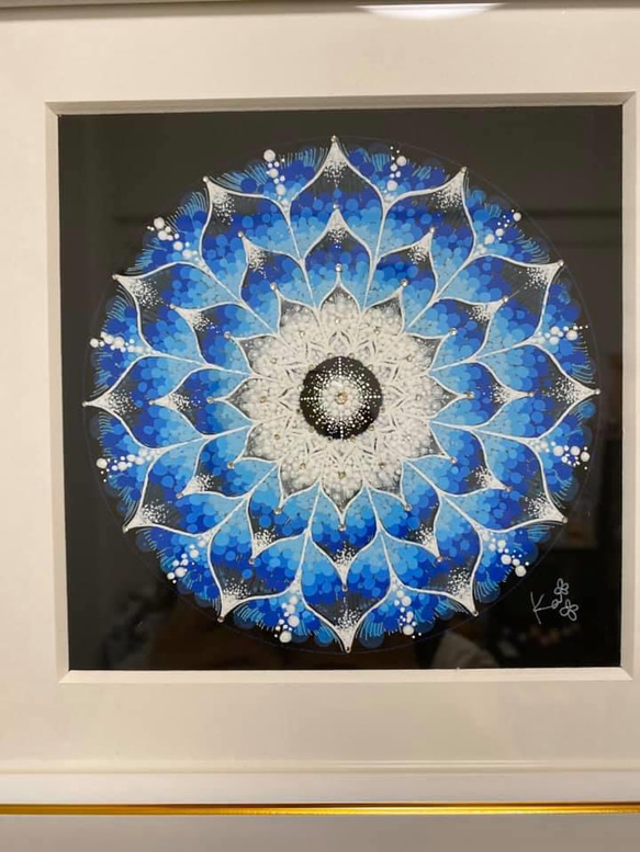 曼荼羅アート　光華（ブルー） 1枚目の画像