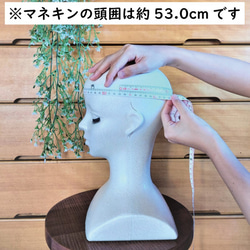 【送料無料】大人可愛いヘアバンド／チェック柄／ブルー／綿／コットン／AC210001F-BOC 4枚目の画像