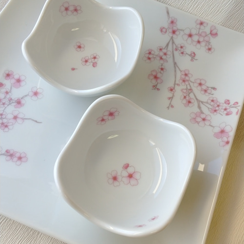 桜柄 小鉢＆プレートセット 小皿 trenta 通販 11152843｜Creema