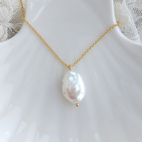 14kgf 淡水パールネックレス 約45cm バロック ネックレス・ペンダント 