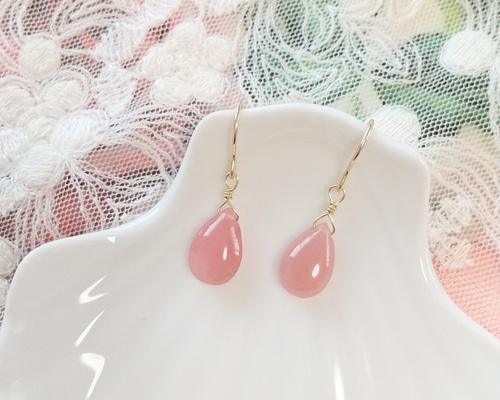 No.597✨天然石✨グァバクォーツコッパーの一粒ピアス　イヤリング 気質アップ No.597✨天然石✨グァバクォーツコッパーの一粒