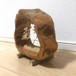 竹細工/置物/竹/ハンドメイド/枯れないお花/木製/玄関などに/立体/オブジェ/インテリア 2枚目の画像