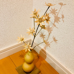 竹細工/置物/竹/ひょうたん/ハンドメイド/枯れないお花/木製/玄関に 4枚目の画像