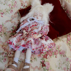 猫耳3　眠り猫　オールビスク球体関節人形 1枚目の画像