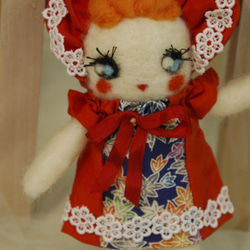 ウールフリースの文化人形　小　ココ 2枚目の画像