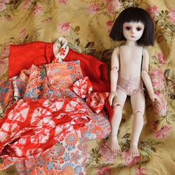 短冊模様の着物　オールビスク球体関節人形 3枚目の画像