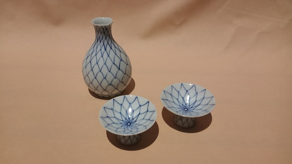 網目紋徳利と盃 おちょこ・ぐい呑み・徳利 tikuhougama 通販 9366605
