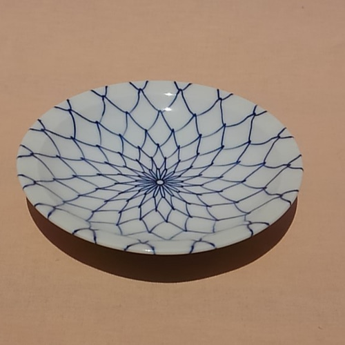 染付 網目文様 中皿 5枚セット 染付 網目文様 中皿 5枚セット