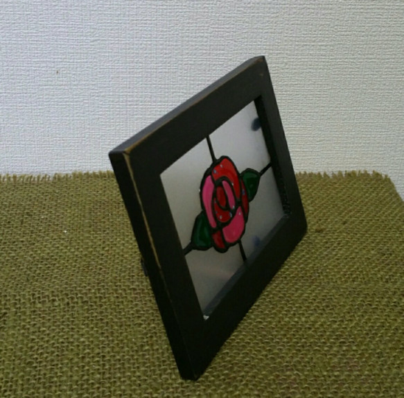 彩色玻璃★玫瑰★餐盤 第3張的照片