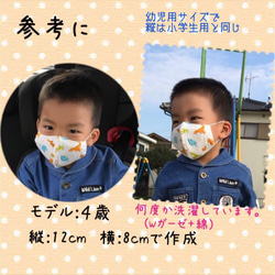 選べる6サイズ　幼児用　〜　大人用まで　立体マスク　和柄　恐竜　蝶柄　市松　亀甲　麻の葉　炎　鱗もん　人気柄25選 6枚目の画像