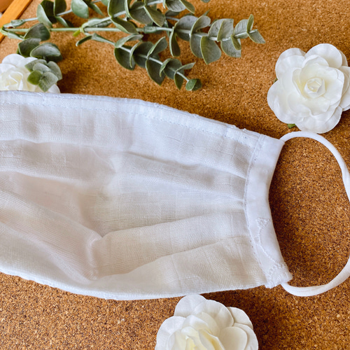 薔薇の刺繍の白色レースマスク 布マスク atelier jaime☆ 通販 9801470