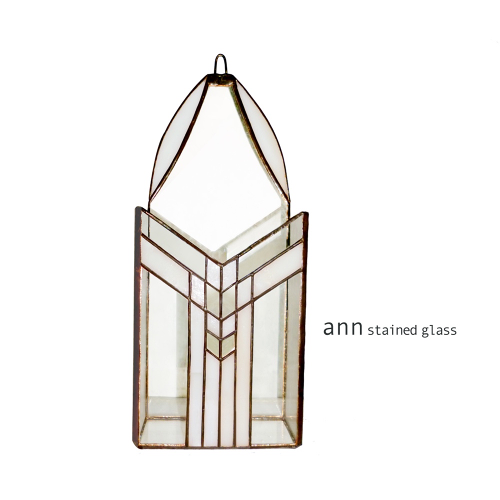 ステンドグラス　壁掛け小物入れ-C