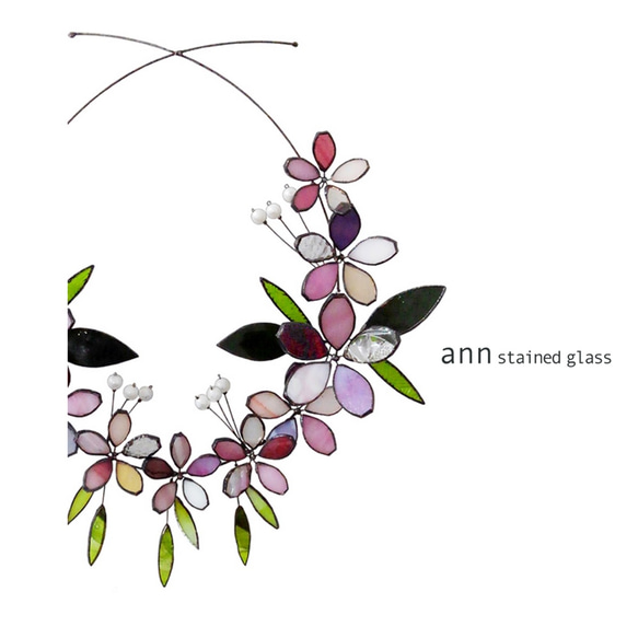 ステンドグラス 桜リース210402S 2枚目の画像