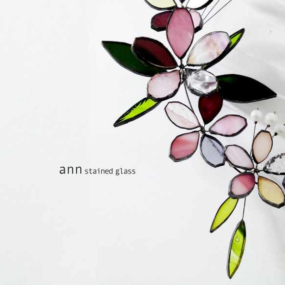 ステンドグラス 桜リース210402S 3枚目の画像
