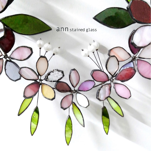 ステンドグラス 桜リース210402S 4枚目の画像