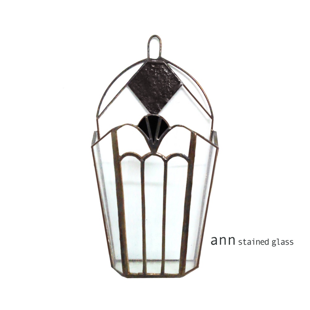 ステンドグラス　壁掛け小物入れ-B