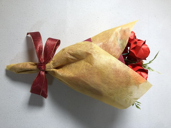 折り紙 バラの花束 10本ずつ ブーケ レッド ホワイト 赤 白 セット 6枚目の画像