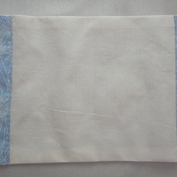 薄手　ブルー地に白のガーベラの花　　ふんわりギャザーマスク　No.103 3枚目の画像