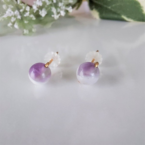 ファントムアメジストの 一粒ピアス WP-＃6 ピアス（スタッド・一粒  