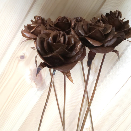 薔薇(銅板ブロンズフラワー) アートフラワー brillio 通販 13047833