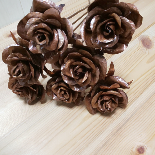 薔薇(銅板ブロンズフラワー) アートフラワー brillio 通販 13047833