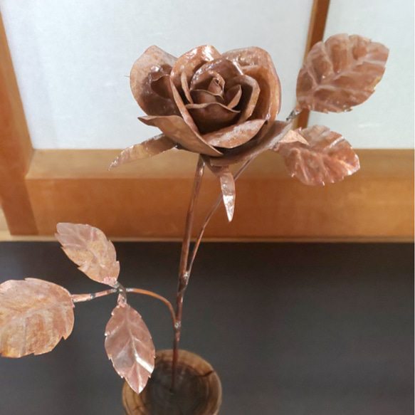 薔薇(銅板ブロンズフラワー) 2枚目の画像