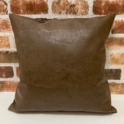 ヴィンテージ　レザークッション 細やかなヴィンテージ風 ブラウン 合皮レザー クッションカバー