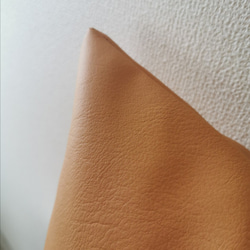 SOLD OUT／オレンジ 上質な合皮レザー 無地 クッションカバー 45×45㎝ ファスナー付 2枚目の画像