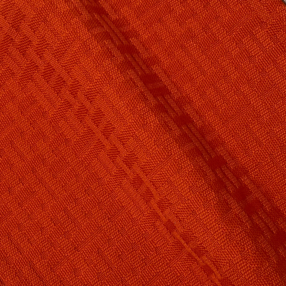 北欧家具にもあう織物調チェック柄クッションカバー オレンジ 45×45㎝ ファスナー付 [織り物調] [秋色] 10枚目の画像
