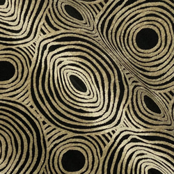 トルコ製 サークル柄 ブラック×ベージュ クッションカバー 45×45㎝ ファスナー付 [モノトーン] 7枚目の画像