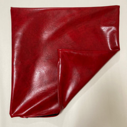 定番アンティーク レッド 合皮レザー クッションカバー 45×45㎝ ファスナー付 赤 6枚目の画像