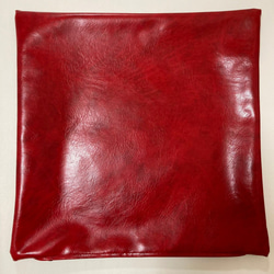 定番アンティーク レッド 合皮レザー クッションカバー 45×45㎝ ファスナー付 赤 7枚目の画像