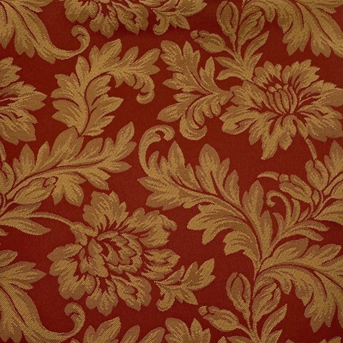 椅子生地で作る 座布団カバー おしゃれな大柄の花模様 赤 55×59