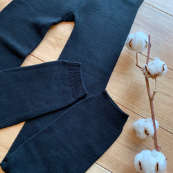 絹とコットンのやわらか はらまきパンツ 10分丈  日本製　表側コットン 内側シルク《ブラック》 6枚目の画像