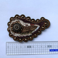 ソウタシエ　ペイズリーバレッタ /soutache 和装小物 6枚目の画像