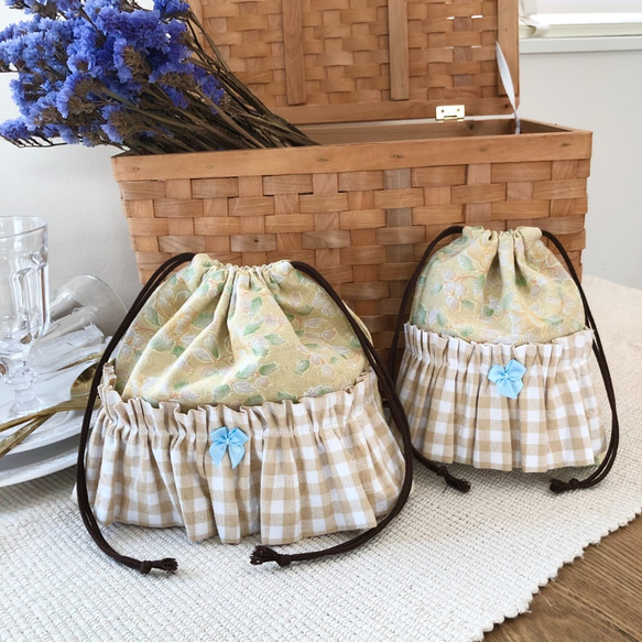 フリル 体操袋 お弁当袋 コップ入れ ハンドメイド 【公式通販】